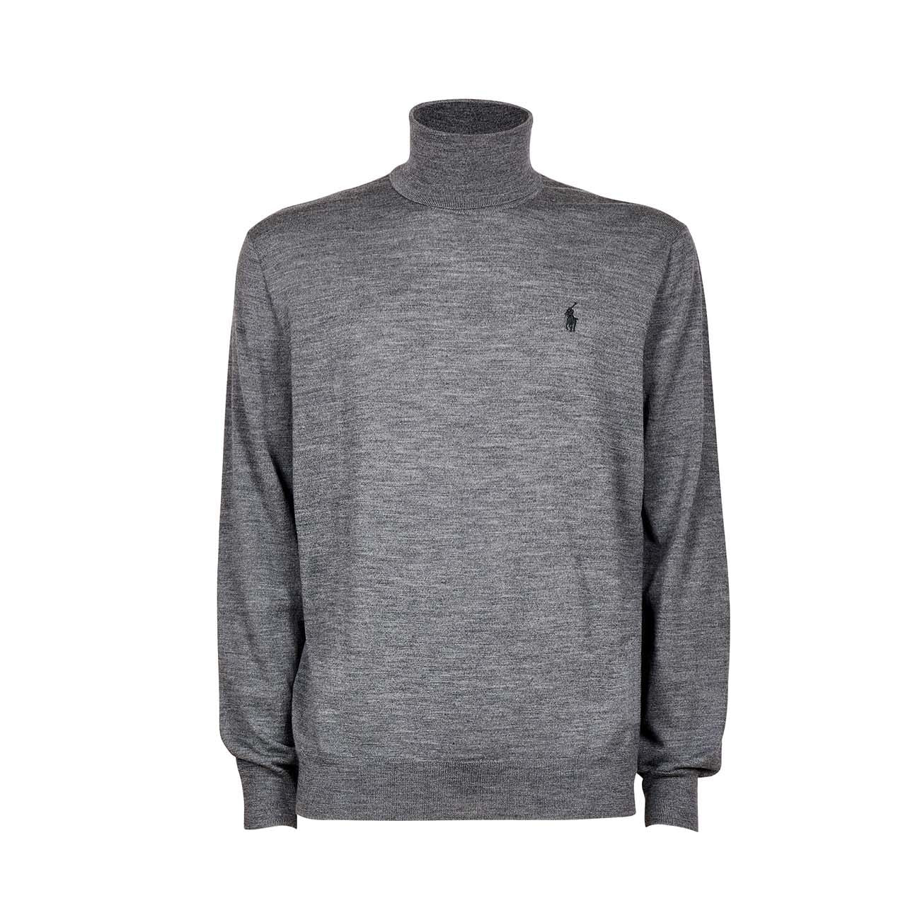 POLO RALPH LAUREN Dolcevita In Lana Merino Uomo Grey 710771090 005 FAWN GREY HTR 