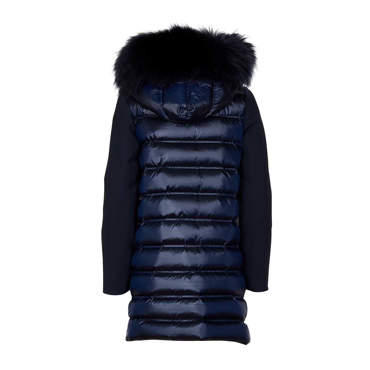RRD Cappotto Piumino Con Cappuccio E Pelo In Nylon Donna Blue Black W21515FT 60BLUE BLACK 