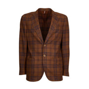 SANTANIELLO Giacca Scozzese Tartan A 2 Bottoni Uomo Cammello Blu SANTANIELLO/FLQ3081 54CCAMMELLO/BLU 
