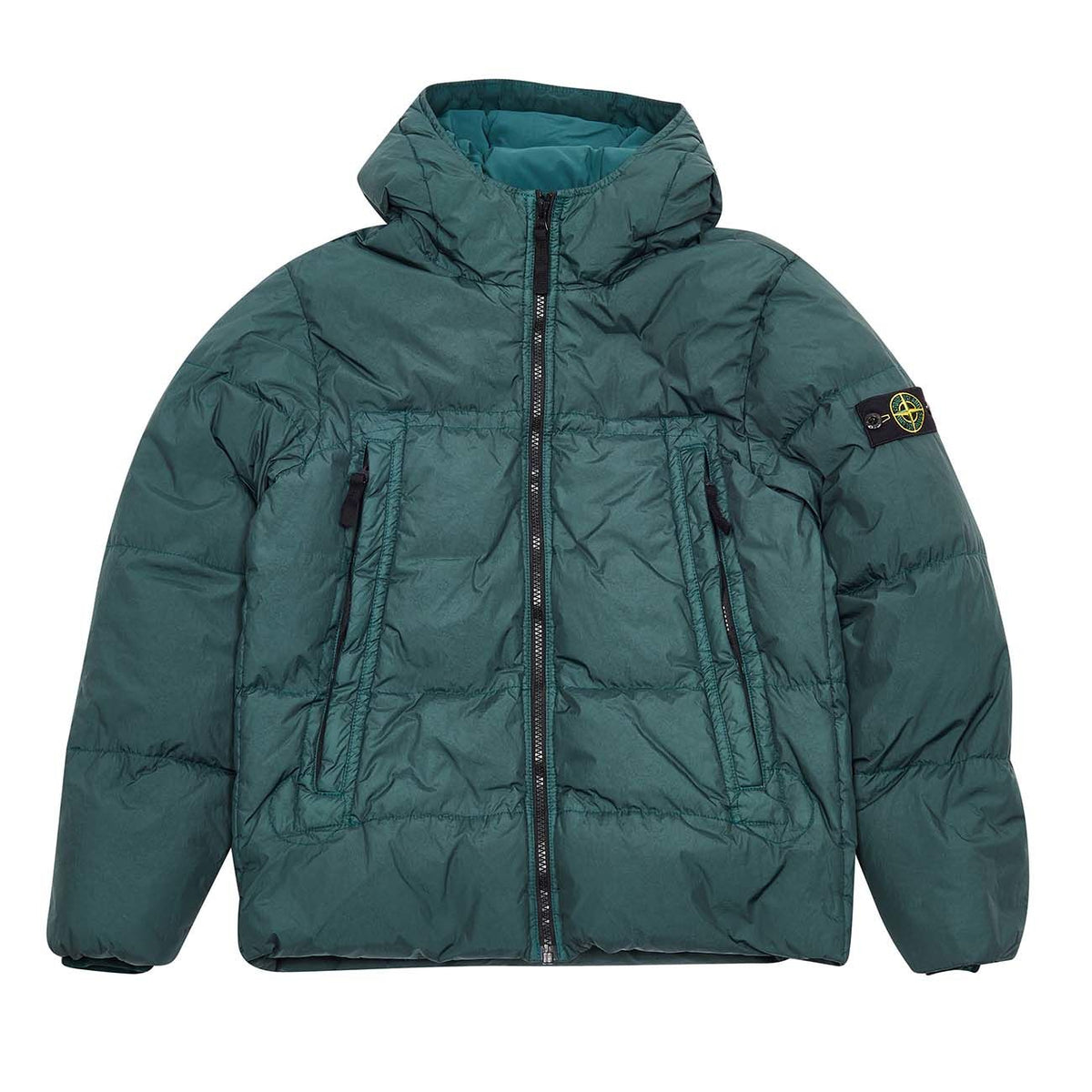 STONE ISLAND Piumino Dyed Nylon Crinkle Con Cappuccio Kids Petrol Verde ST/40433 V0057PETROL.VERDE 