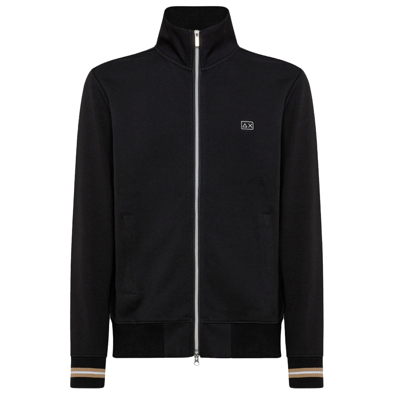 SUN68 Felpa Heritage Polsini In Contrasto Uomo Nero F41108 11NERO 
