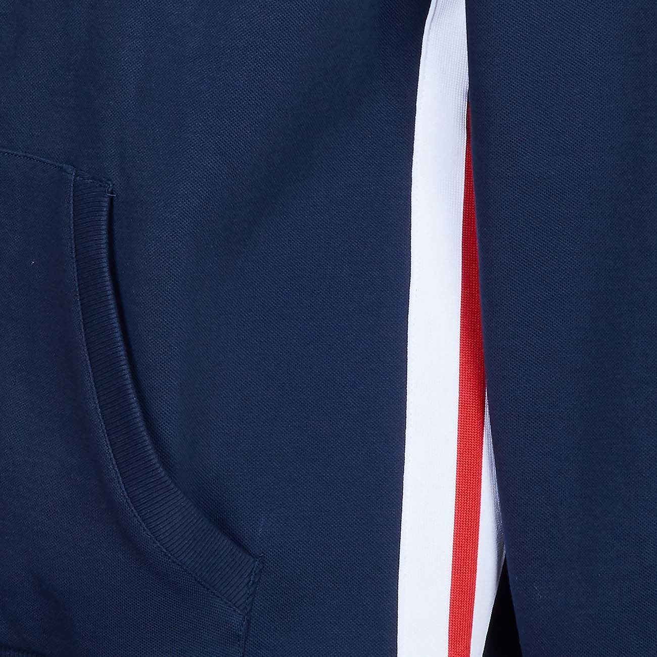 SUN68 Felpa Heritage Con Cappuccio E Bande Laterali Uomo Blu F41110 07NAVY BLUE 