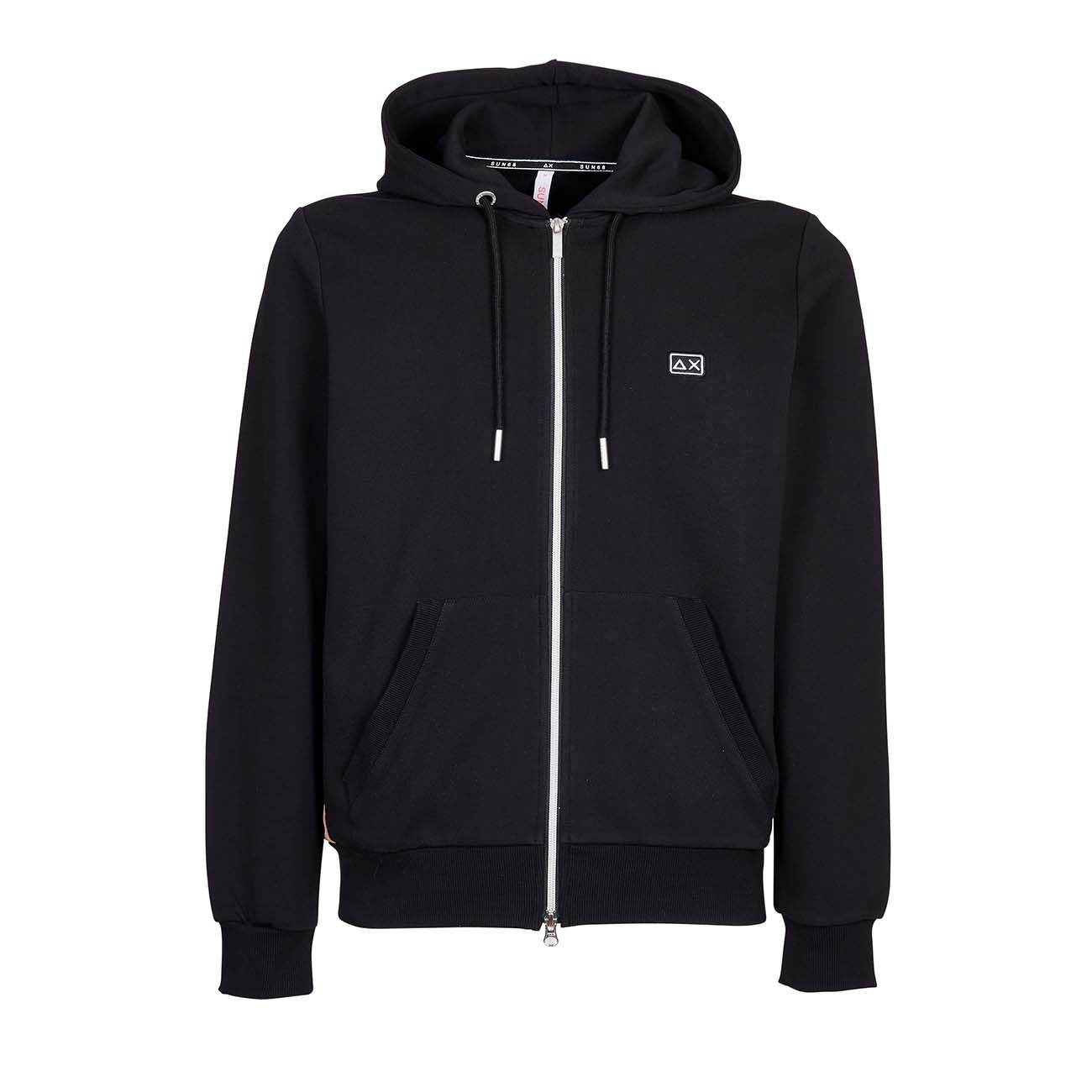 SUN68 Felpa Heritage Con Cappuccio E Bande Laterali Uomo Nero F41110 11NERO 