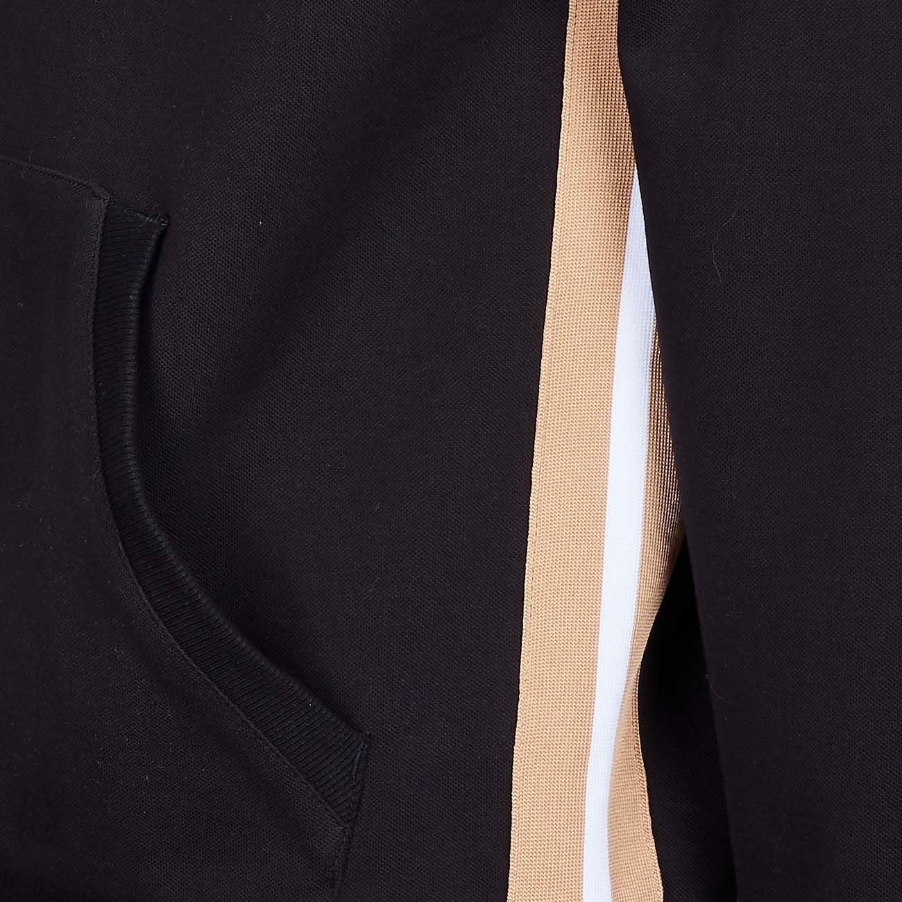 SUN68 Felpa Heritage Con Cappuccio E Bande Laterali Uomo Nero F41110 11NERO 