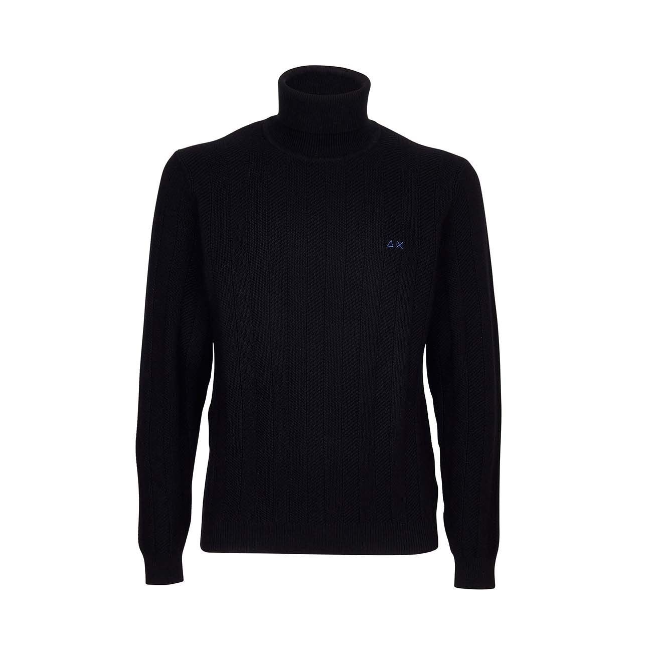 SUN68 Dolcevita Turtle Knit Uomo Nero K41118 11NERO 