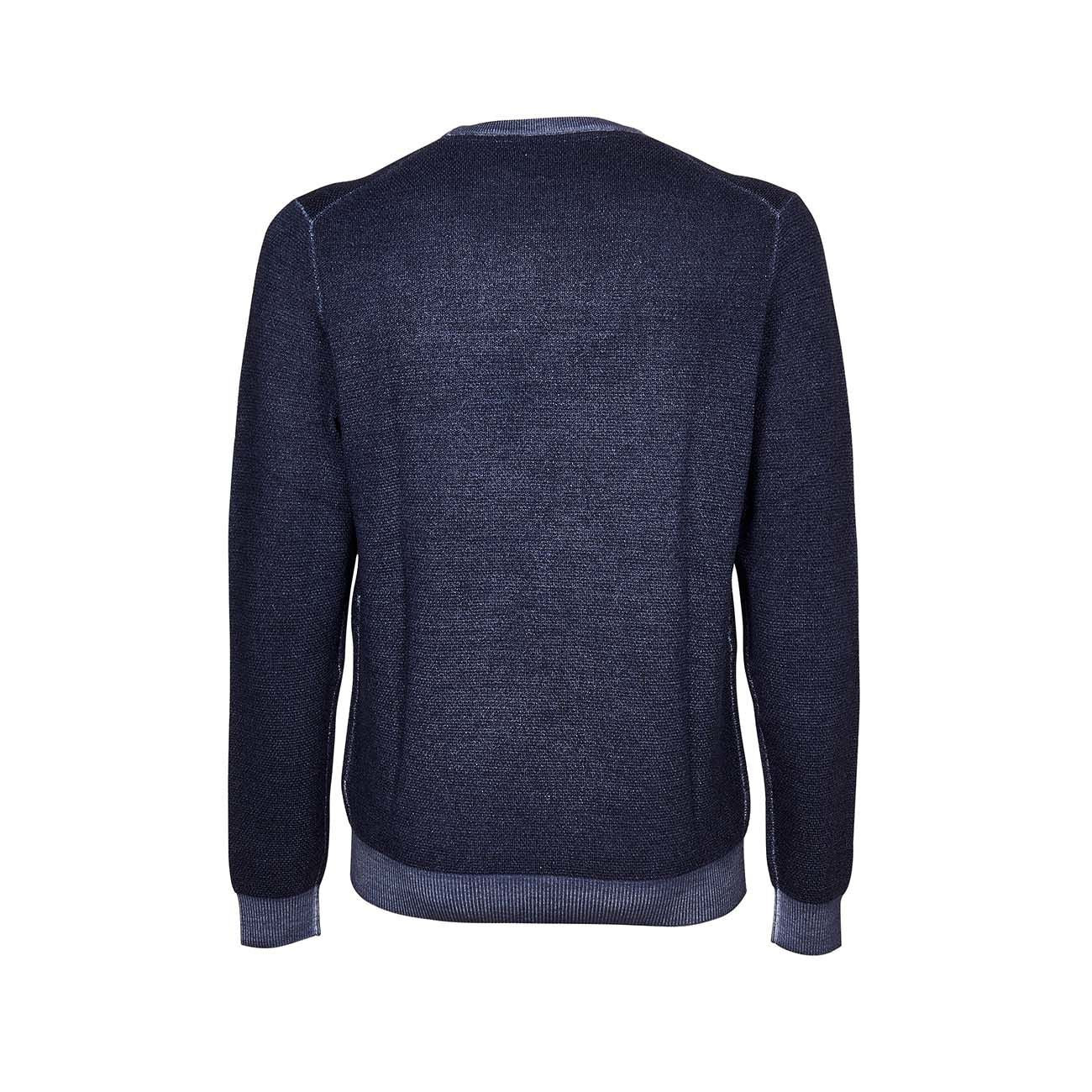 SUN68 Pullover Round Vintage Merinos Uomo Navy Blue K41127 07NAVY BLUE 