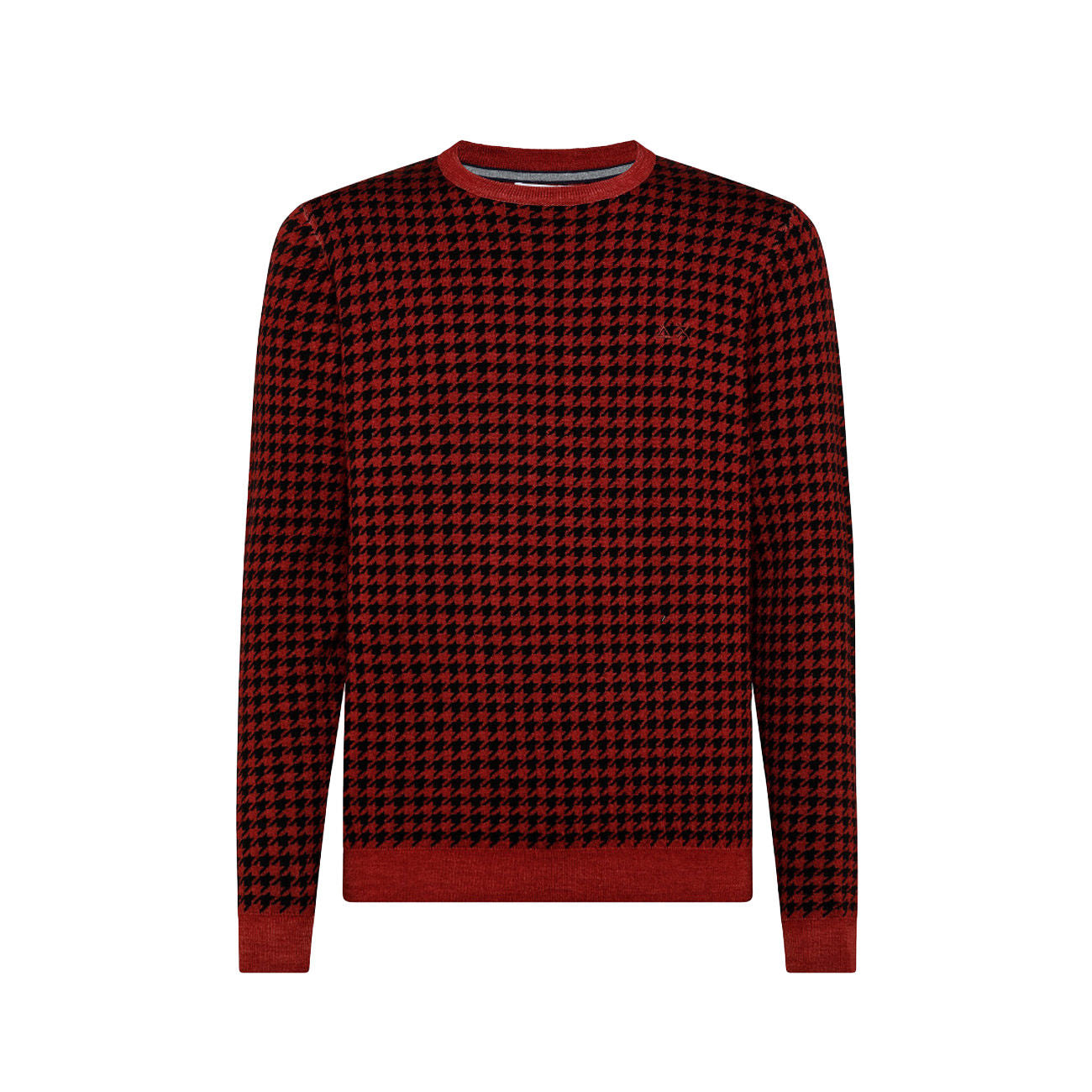 SUN68 Pullover Round Vintage Jacquard Merinos Uomo Bordeaux K41130 35BORDEAUX 
