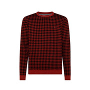 SUN68 Pullover Round Vintage Jacquard Merinos Uomo Bordeaux K41130 35BORDEAUX 