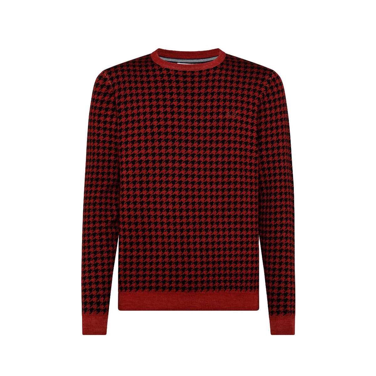 SUN68 Pullover Round Vintage Jacquard Merinos Uomo Bordeaux K41130 35BORDEAUX 