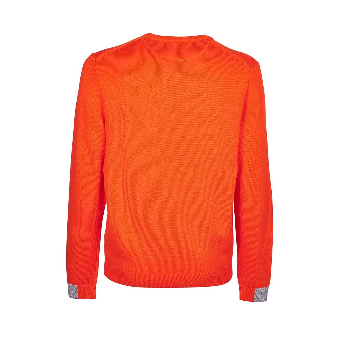 SUN68 Pullover Round Solid Color Rib Uomo Arancione K41134 03ARANCIONE 