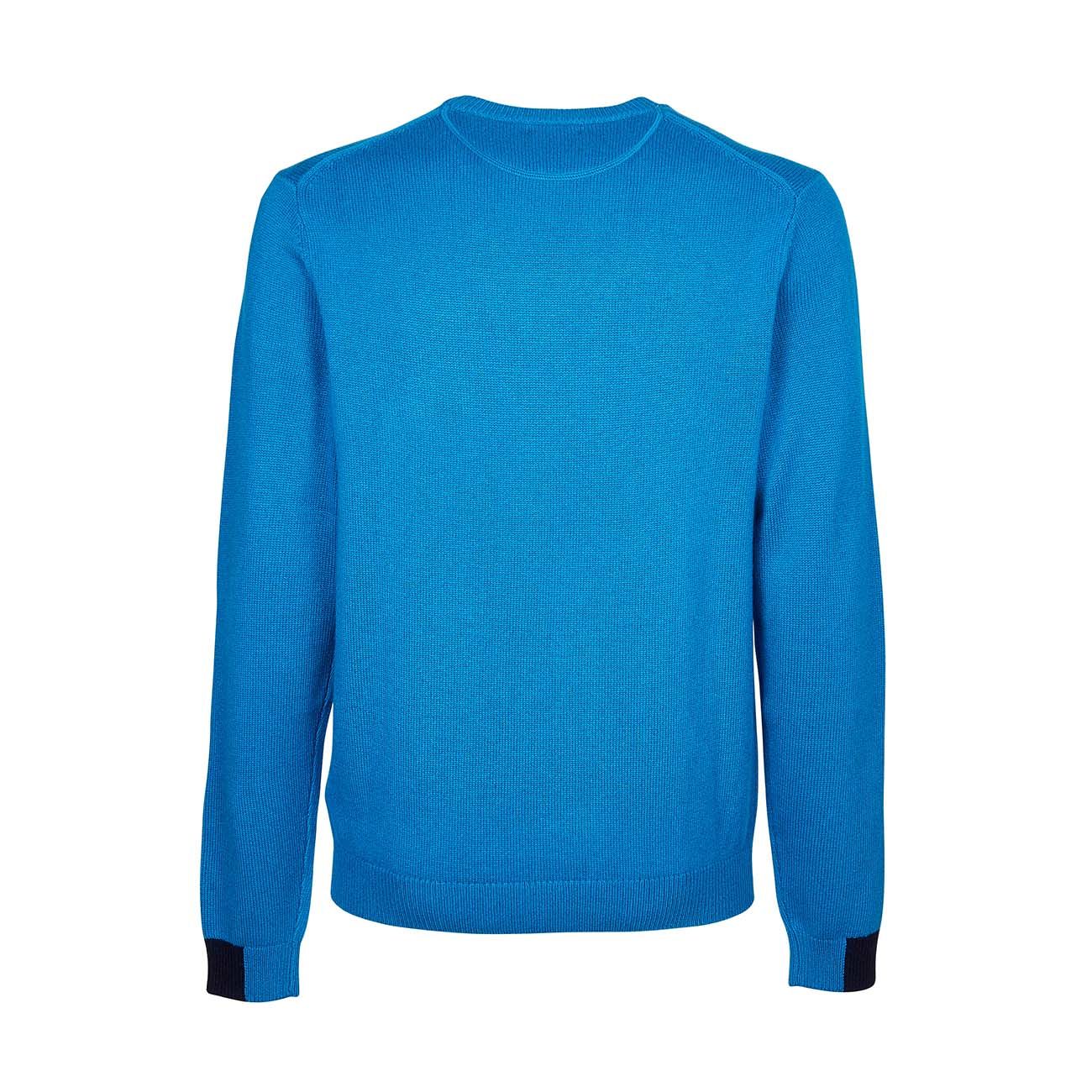 SUN68 Pullover Round Solid Color Rib Uomo Royal K41134 58ROYAL 