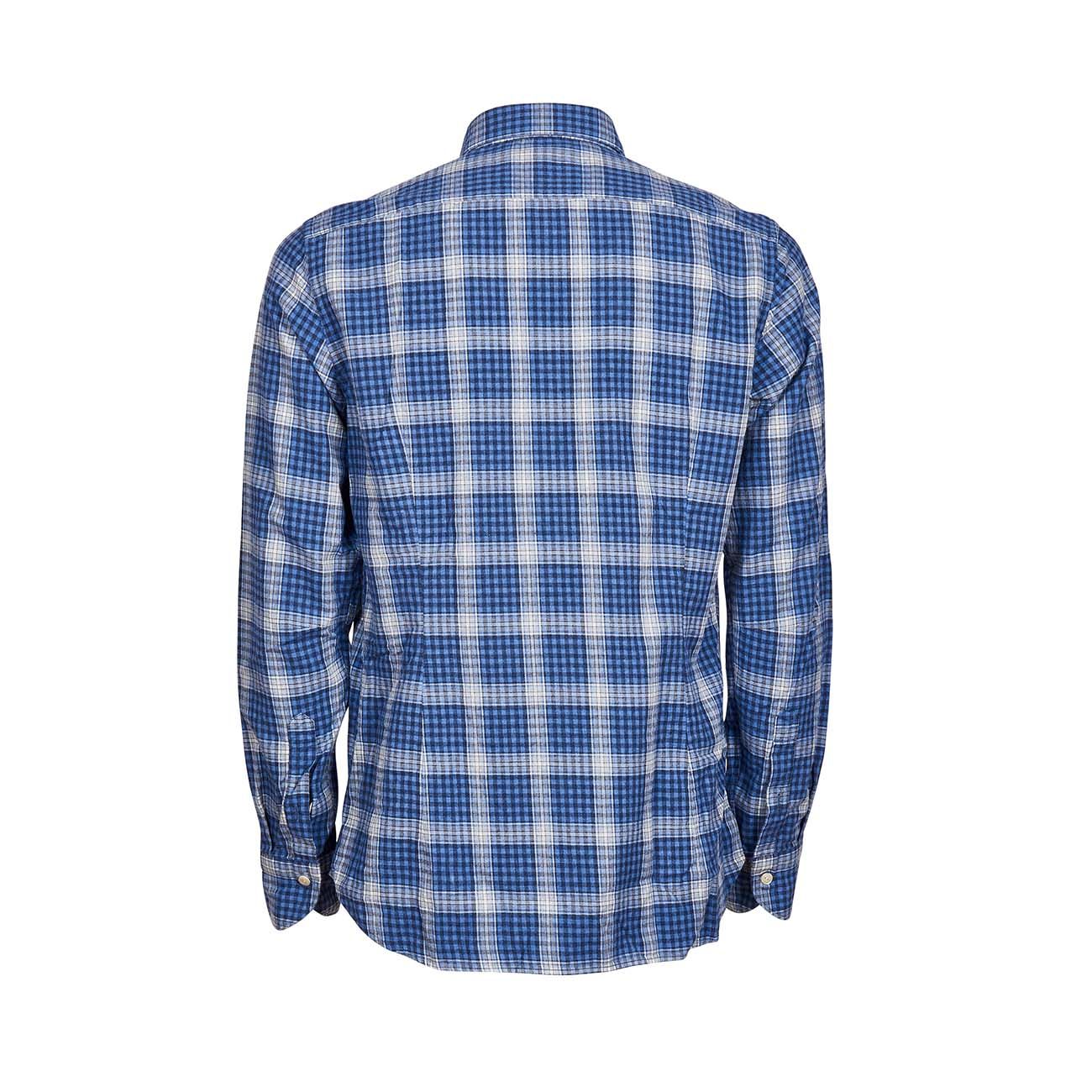 TINTORIA MATTEI 954 Camicia Maniche Lunghe Scozzese In Flanella Uomo Nero Azzurro Bianco TIN/1RKUNJW QD1NERO/AZZURRO/BIANCO 