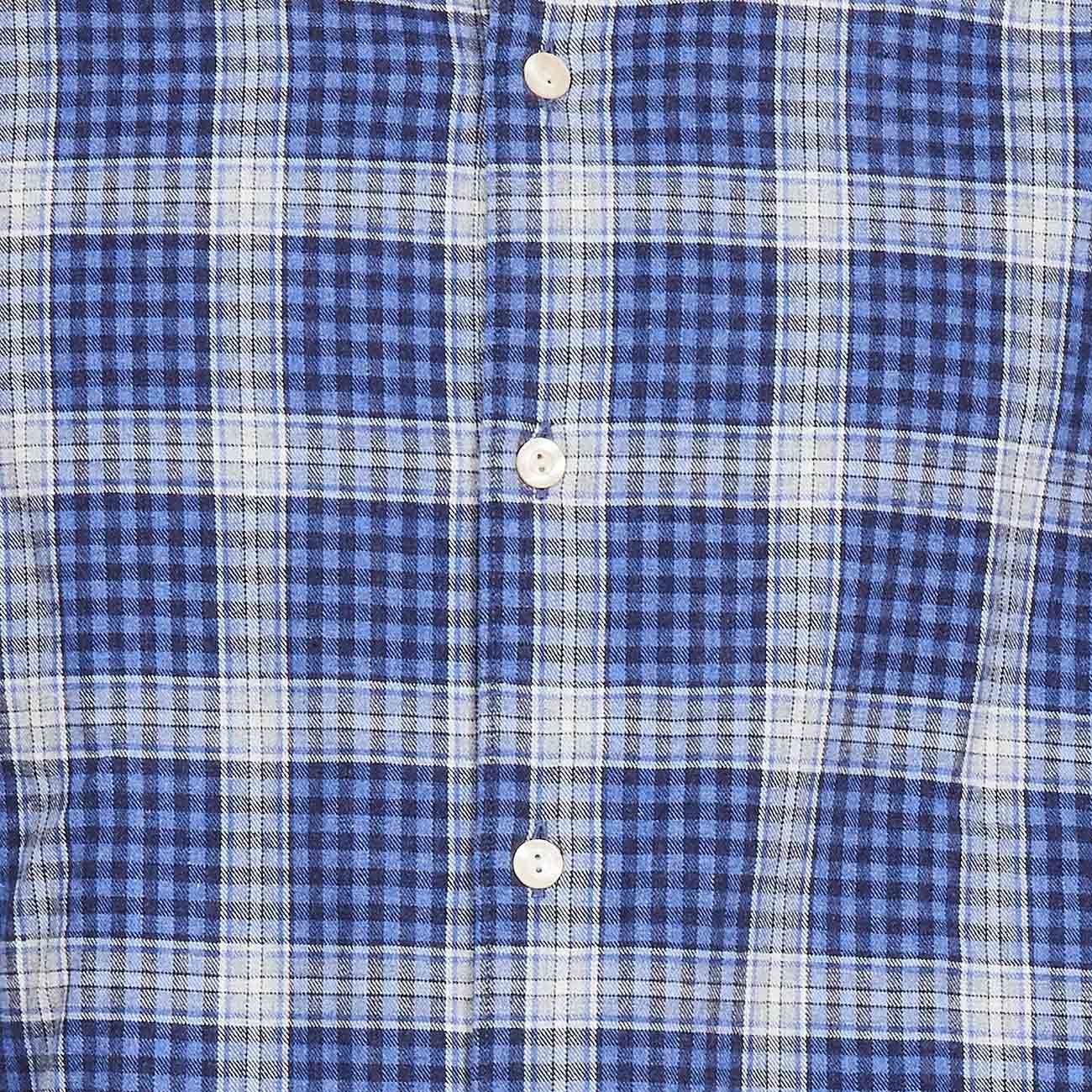 TINTORIA MATTEI 954 Camicia Maniche Lunghe Scozzese In Flanella Uomo Nero Azzurro Bianco TIN/1RKUNJW QD1NERO/AZZURRO/BIANCO 
