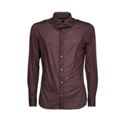 TINTORIA MATTEI 954 Camicia Airdelight In Tessuto Tecnico Uomo Marrone Nero TIN/1RLWN9J AR1MARRONE/NERO 