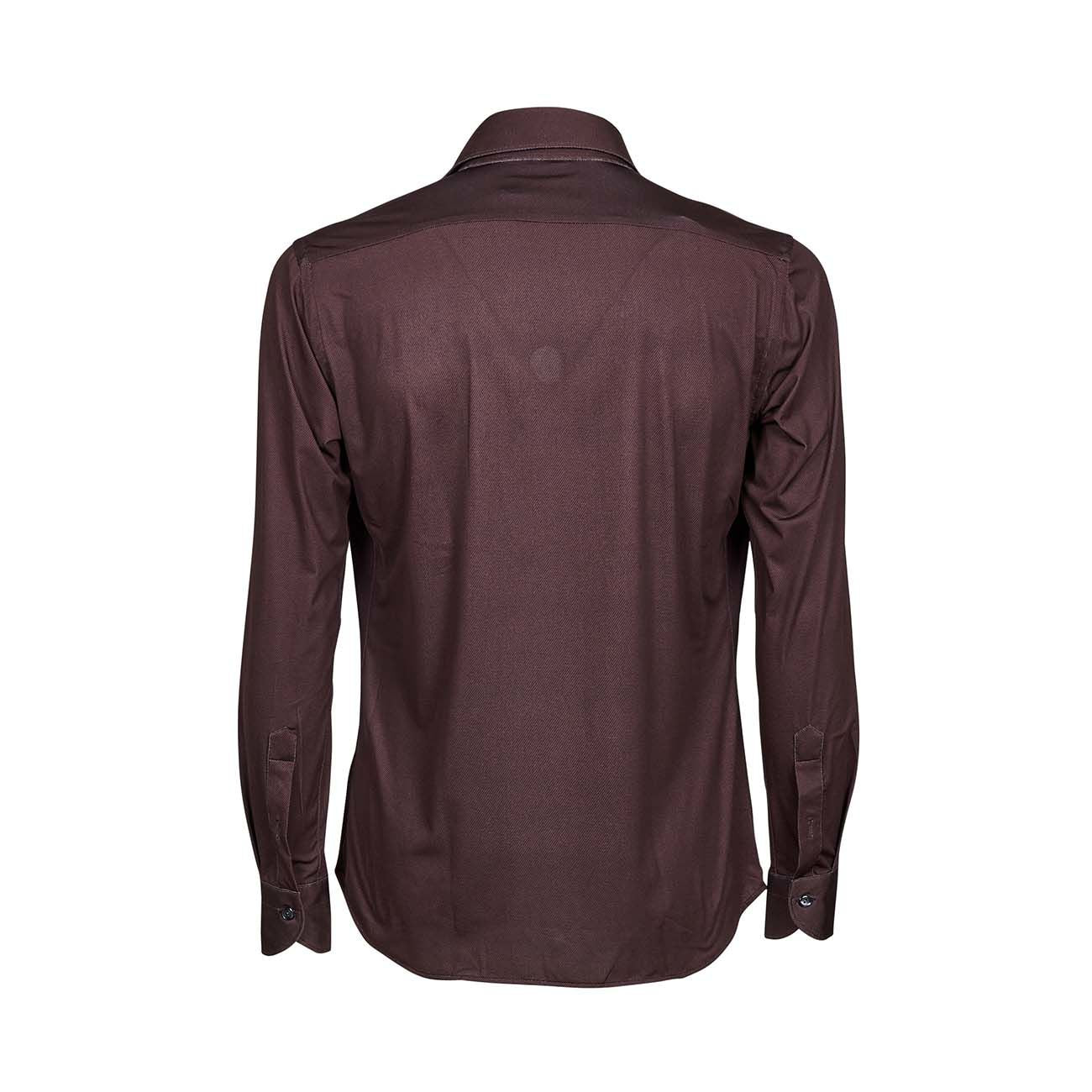 TINTORIA MATTEI 954 Camicia Airdelight In Tessuto Tecnico Uomo Marrone Nero TIN/1RLWN9J AR1MARRONE/NERO 