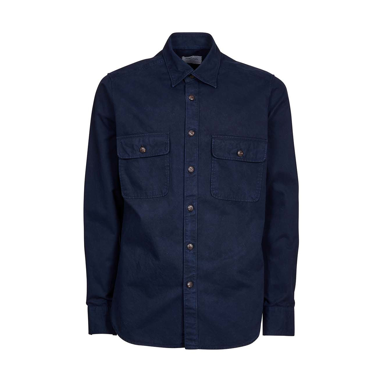 TINTORIA MATTEI 954 Giacca Camicia Con Tasche In Cotone Uomo Blu Navy TIN/1SLVN9T UE7BLU NAVY 