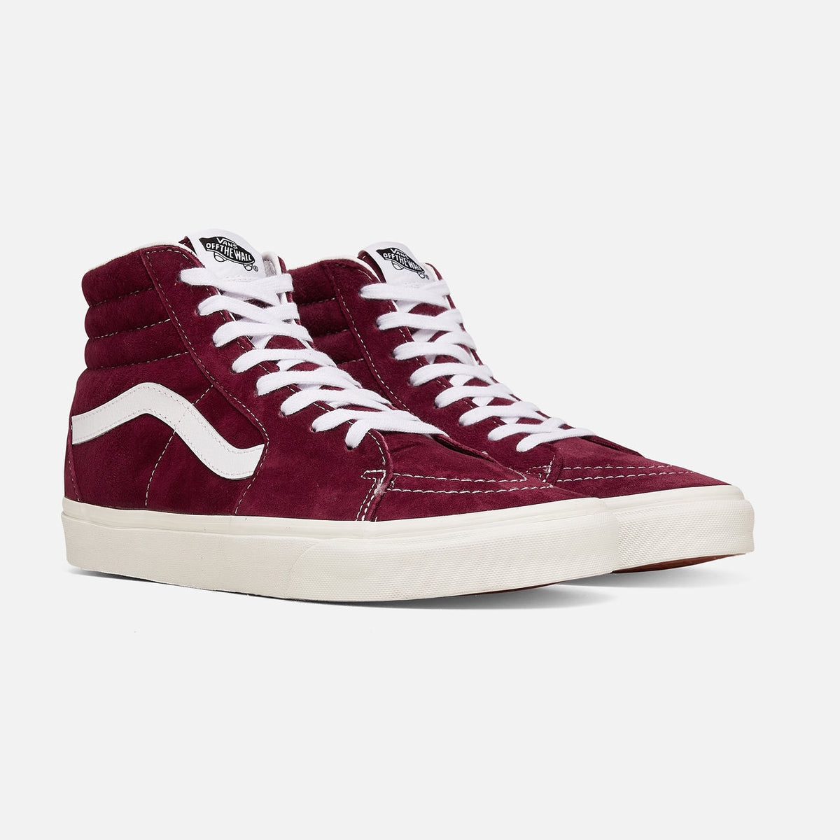 VANS Scarpe Alte Sk8-Hi In Pelle Scamosciata Uomo Pomegranate Snow White VN0A32QG9G81 POMEGRNTSNWWHT 