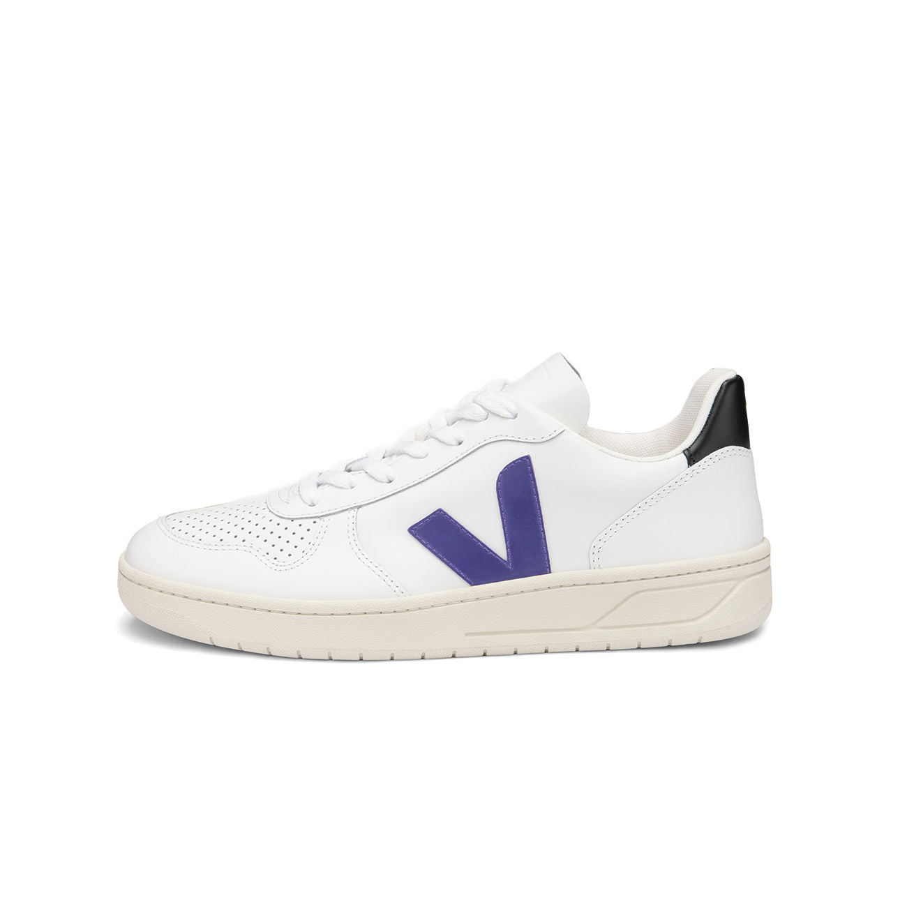 VEJA Sneaker V-10 Uomo White Purple Black VX022618 WHITE.PURPLE.BLACK 
