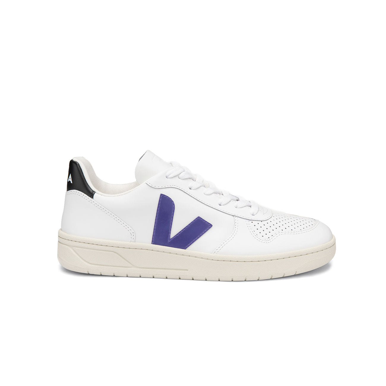 VEJA Sneaker V-10 Uomo White Purple Black VX022618 WHITE.PURPLE.BLACK 