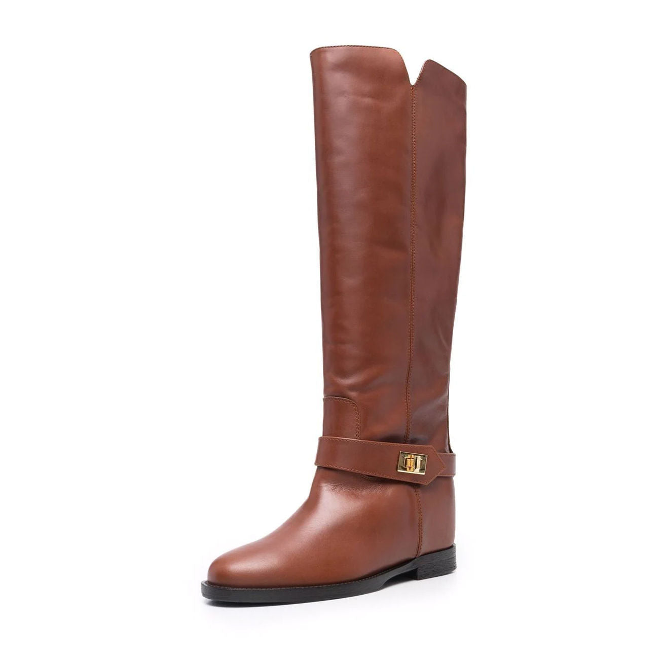 VIA ROMA 15 Stivali Gambale Alto Fibbia Oro Donna Cuoio 3603/SAINTBARTH CUOIO 