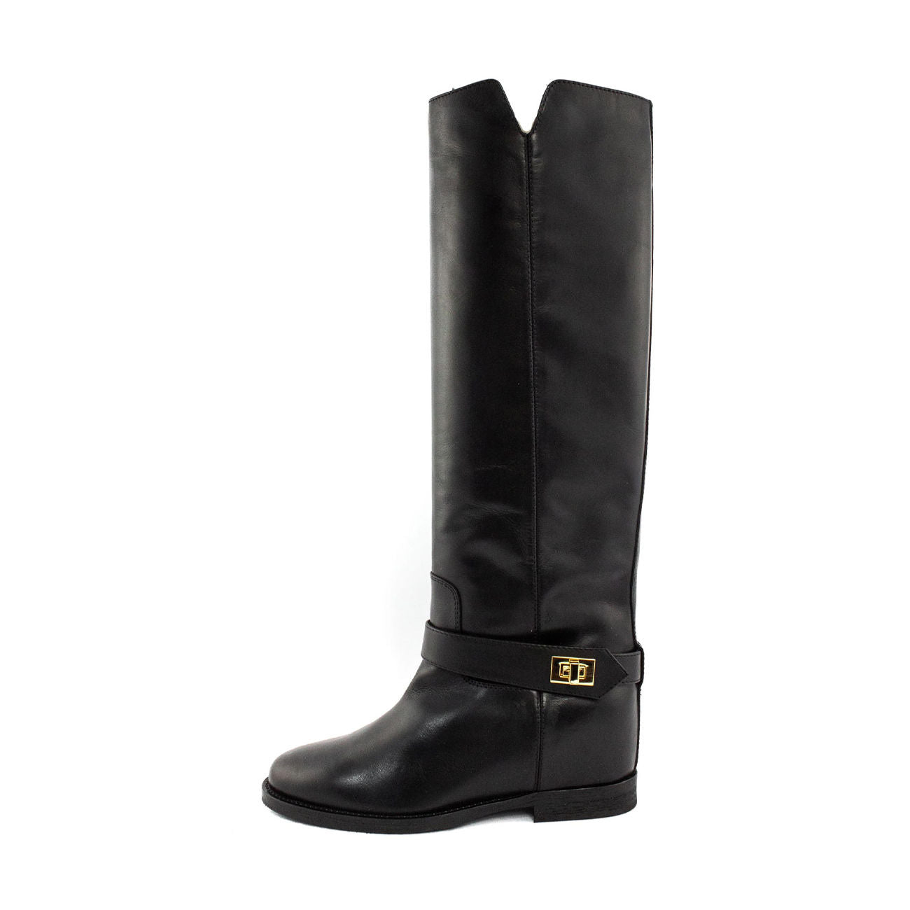 VIA ROMA 15 Stivali Gambale Alto Fibbia Oro Donna Nero 3603/SAINTBARTH NERO 