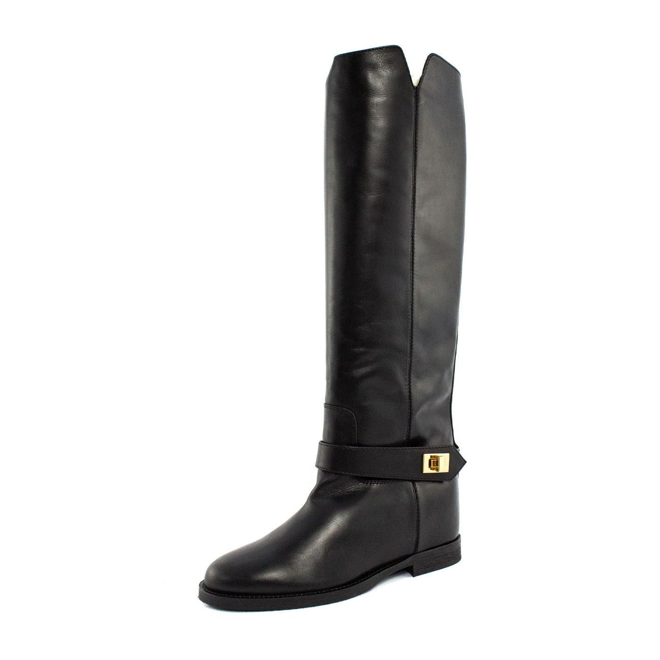 VIA ROMA 15 Stivali Gambale Alto Fibbia Oro Donna Nero 3603/SAINTBARTH NERO 