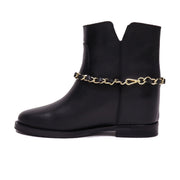 VIA ROMA 15 Stivaletti Bassi Con Catena Oro Donna Nero 3646/MALIBU NERO 