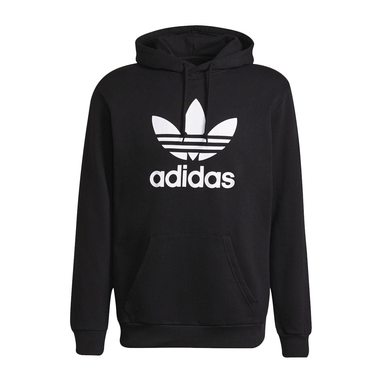 ADIDAS Felpa Con Cappuccio Stampa Trefoil Uomo Black White H06667 BLACK/WHITE 