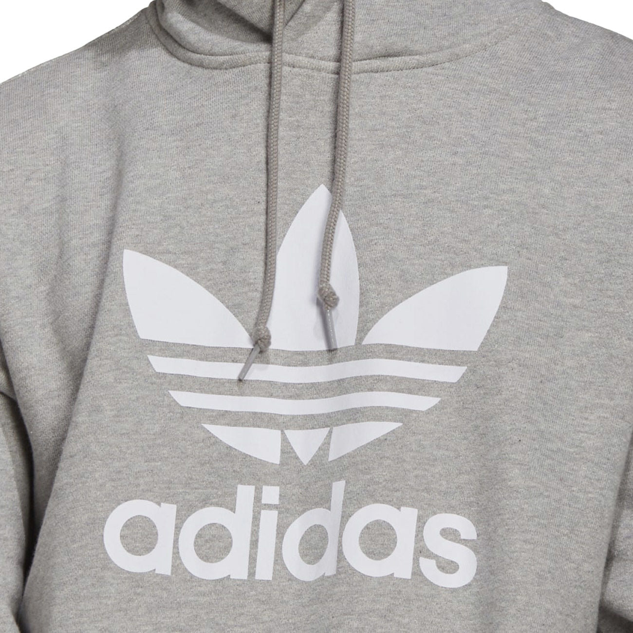 ADIDAS Felpa Con Cappuccio E Tascone Logo Trefoil Uomo Grey White H06669 GREY.WHITE 