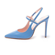 ANNA F. CHANEL D. A PUNTA C/TACCO 11 CM PELLE SPAZZOLATA ANNA F. 1395 AZZURRO 