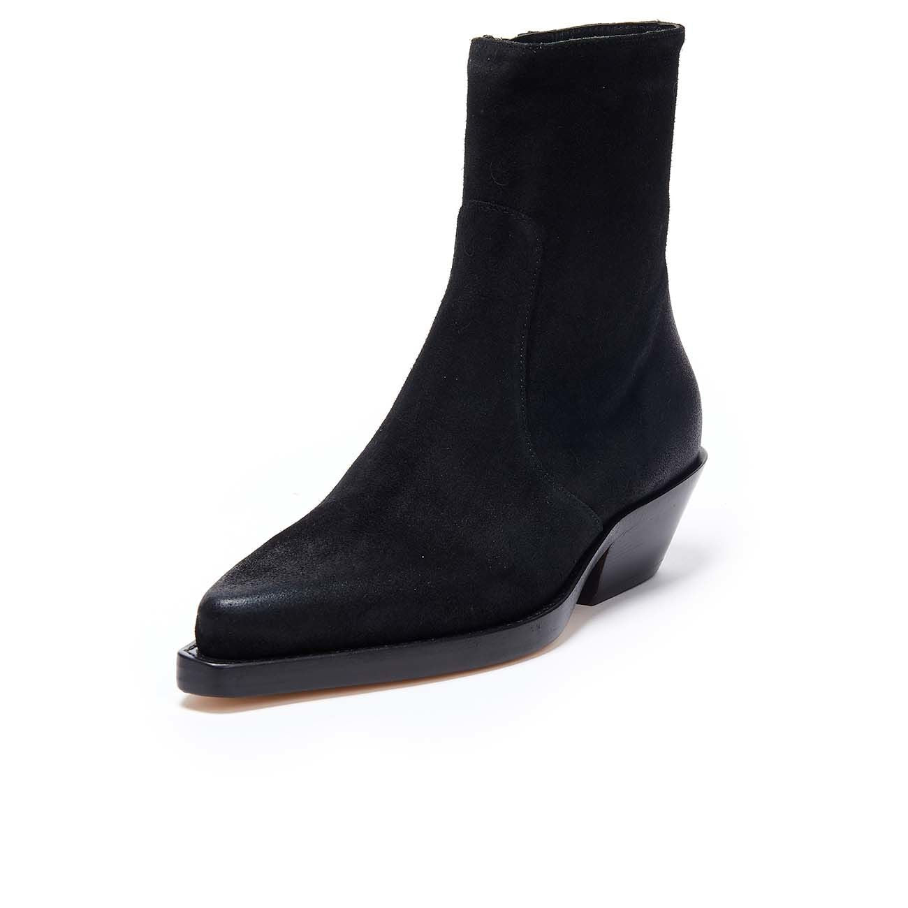ANNA F. TEXANO D. A PUNTA TACCO 4CM IN SUEDE SCAMOSCIATO ANNA F. 9677 NERO 