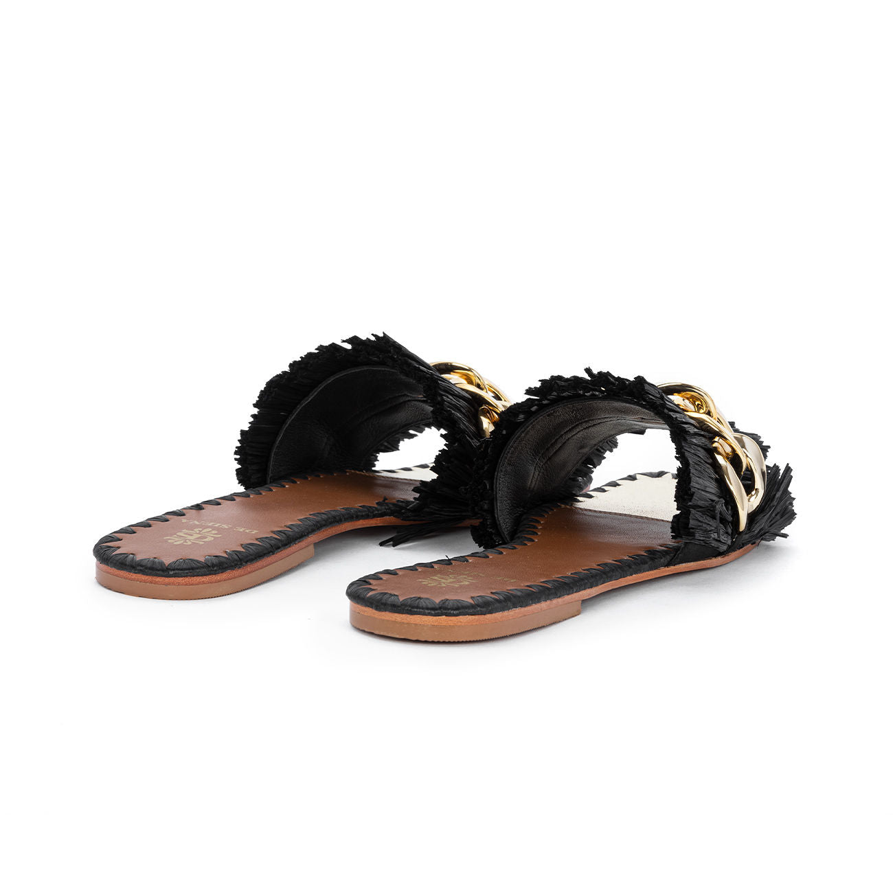 DE SIENA Sandali Danata Con Catena Oro DESIENA/370DS478DONATA BLACK 