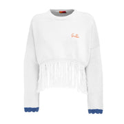 GIADA BENINCASA Pull Cropped Con Frange Donna Bianco GIADA/AP513107 30221BIANCO 