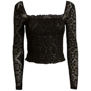 GUESS Top Mocked Decora Pizzo Donna Jet Black W2GP14KB3M0 JBLKJETBLACKA996 