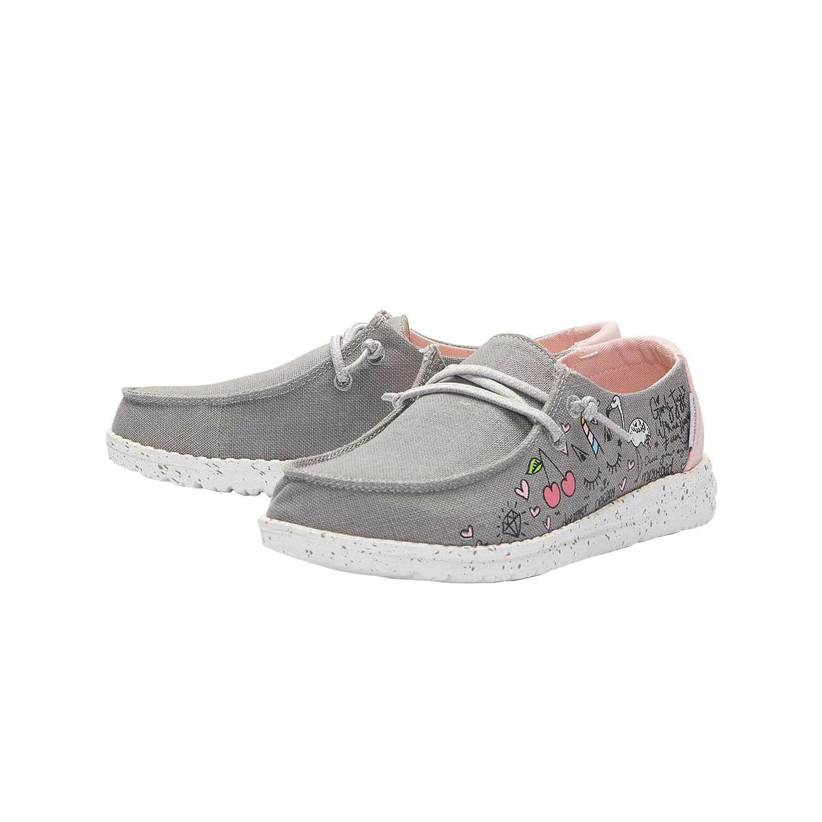 HEY DUDE Mocassini Wally Youth Bambino Doodle Grey 13012 3167DOODLEGREY 