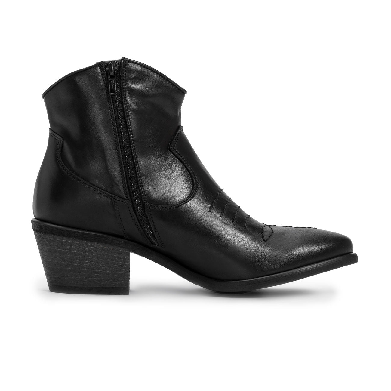 JE T`AIME Texano Con Tacco In Pelle Spazzolata Donna Nero M102 NERO 