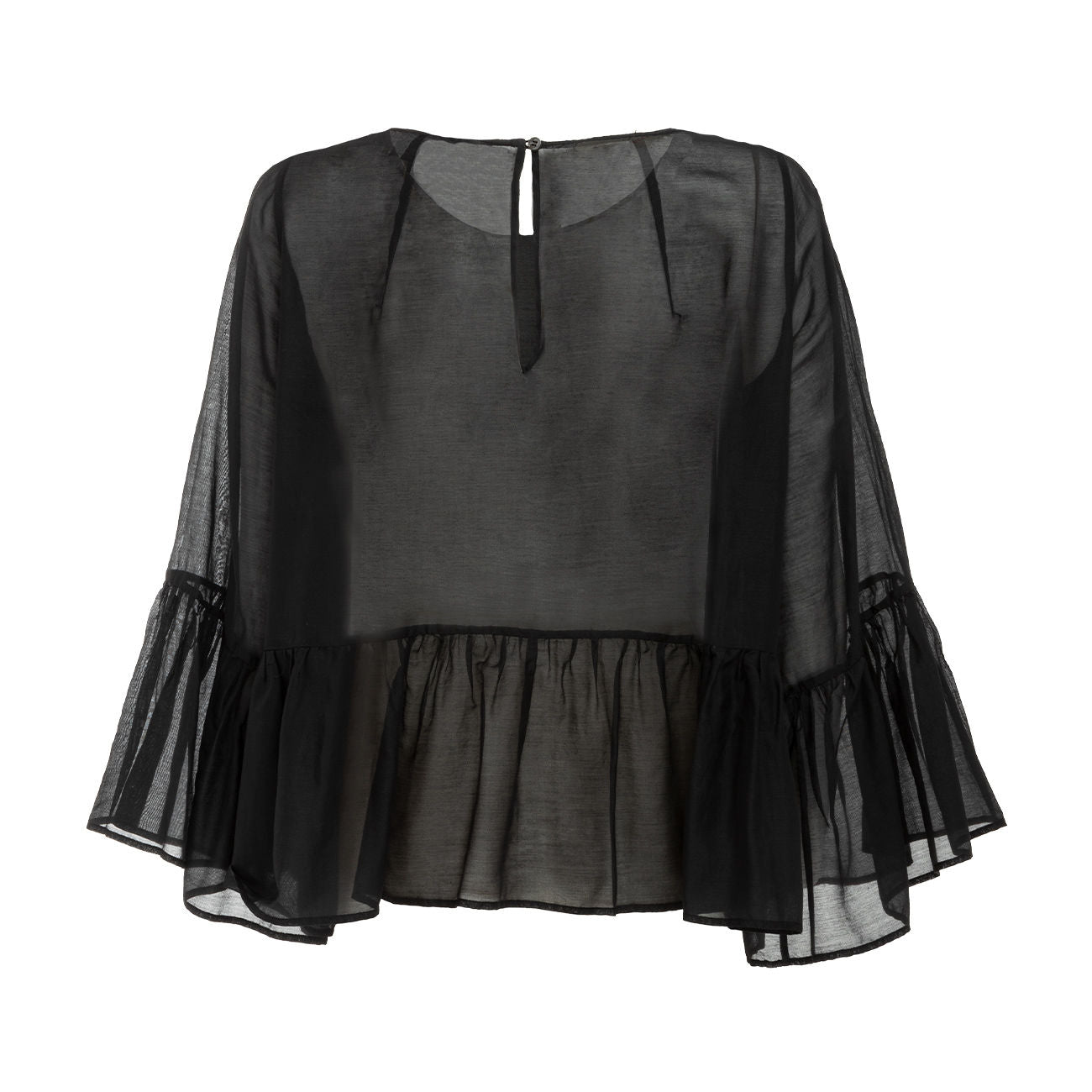 JUCCA Blusa Con Balza Donna Nero J3512114 003NERO 