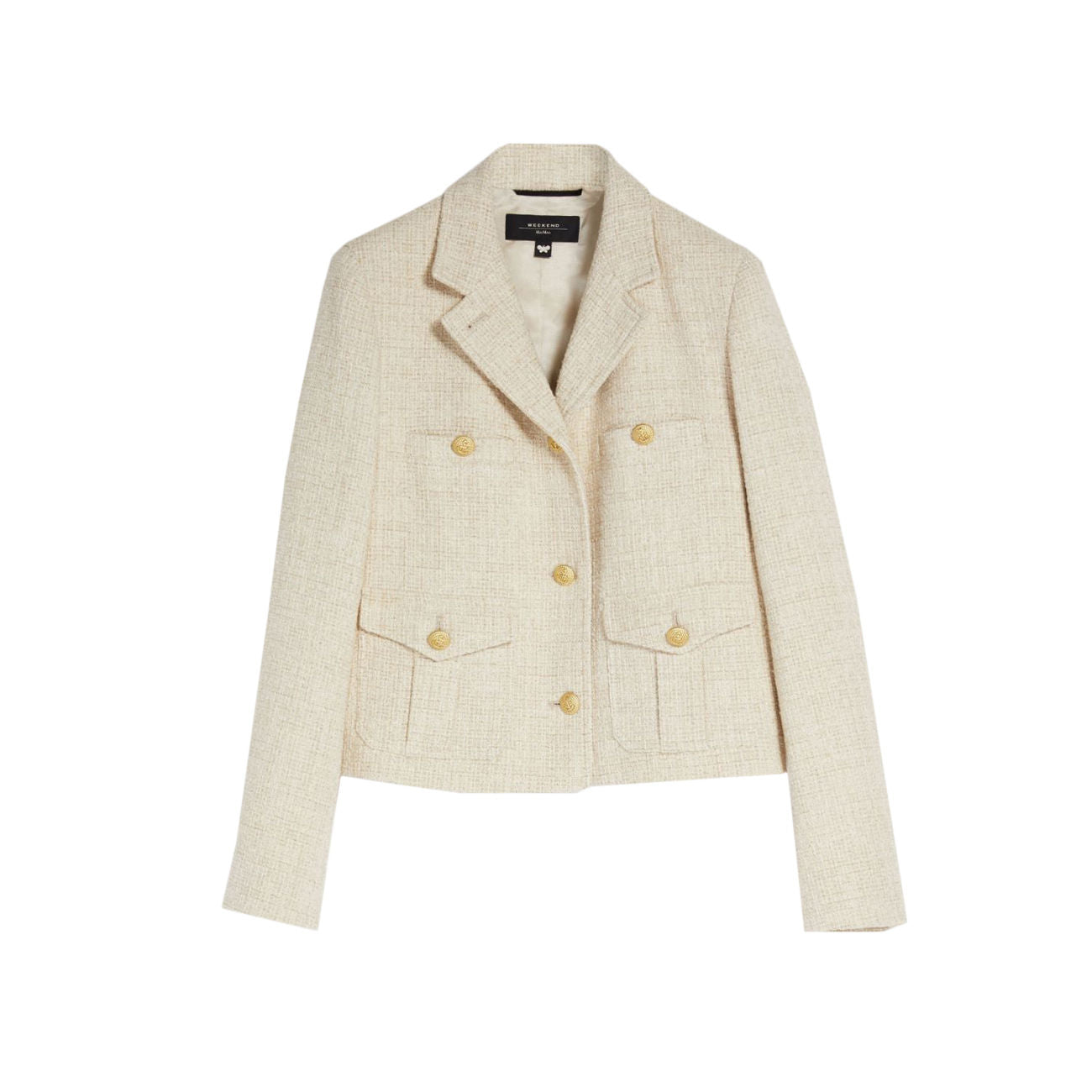 MAX MARA WEEKEND Blazer Saggio In Tessuto Ammagliato Donna Ecru 50410727600 003ECRU 