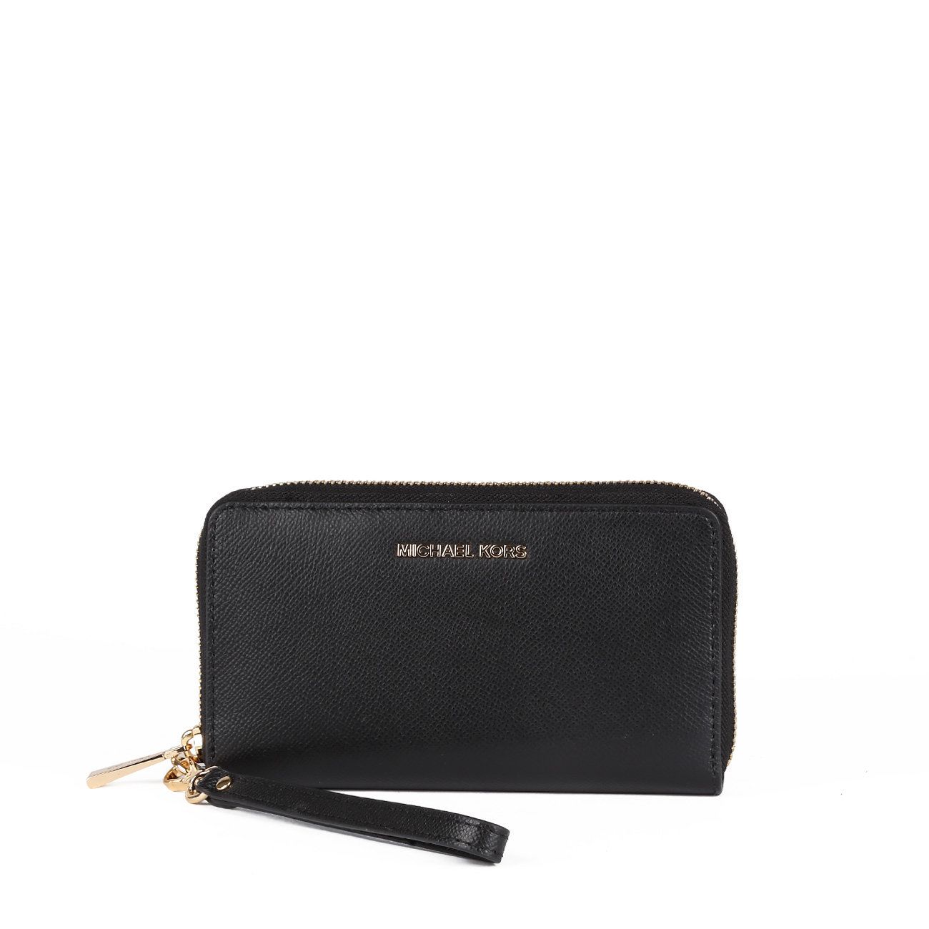 MICHAEL KORS Portafoglio Zip Around Con Manico E Porta Iphone Donna Black 34F9GTVE9L 001BLK 