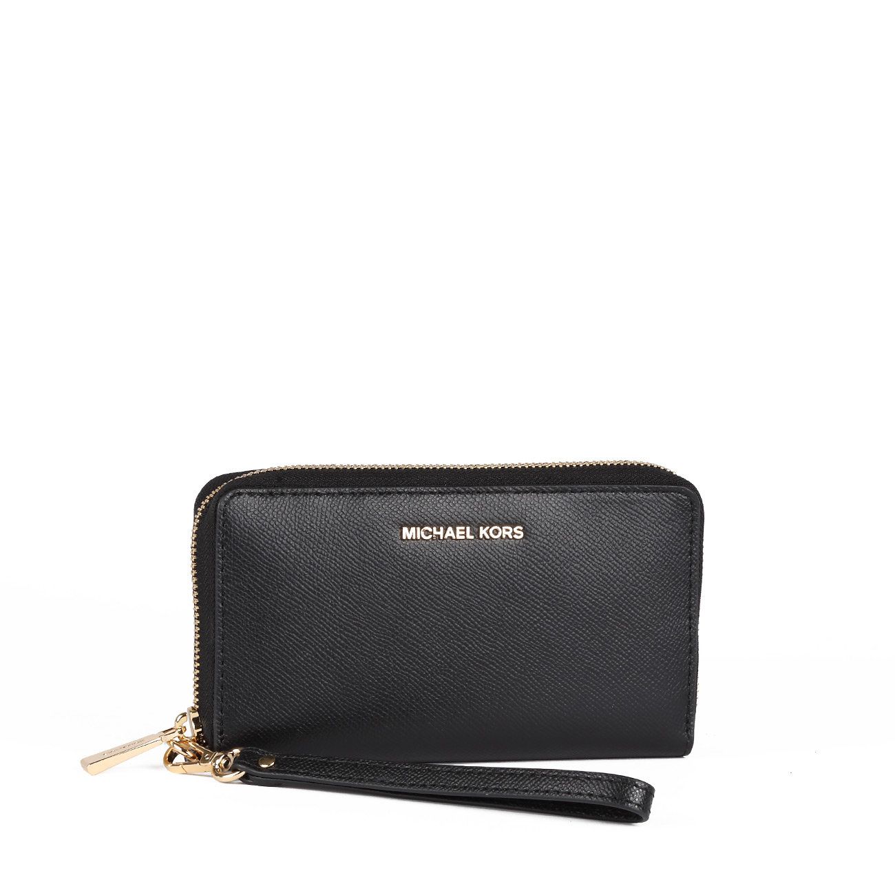 MICHAEL KORS Portafoglio Zip Around Con Manico E Porta Iphone Donna Black 34F9GTVE9L 001BLK 