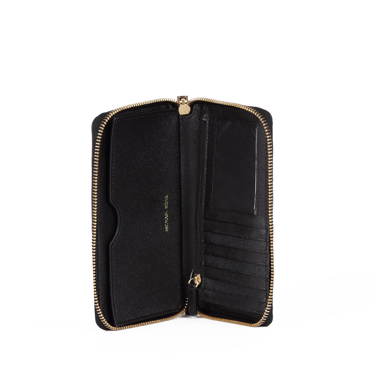MICHAEL KORS Portafoglio Zip Around Con Manico E Porta Iphone Donna Black 34F9GTVE9L 001BLK 