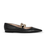 N°21 Ballerina Con Catena In Pelle Donna Nero N21/22ECPXNV13074 X001BLACK 