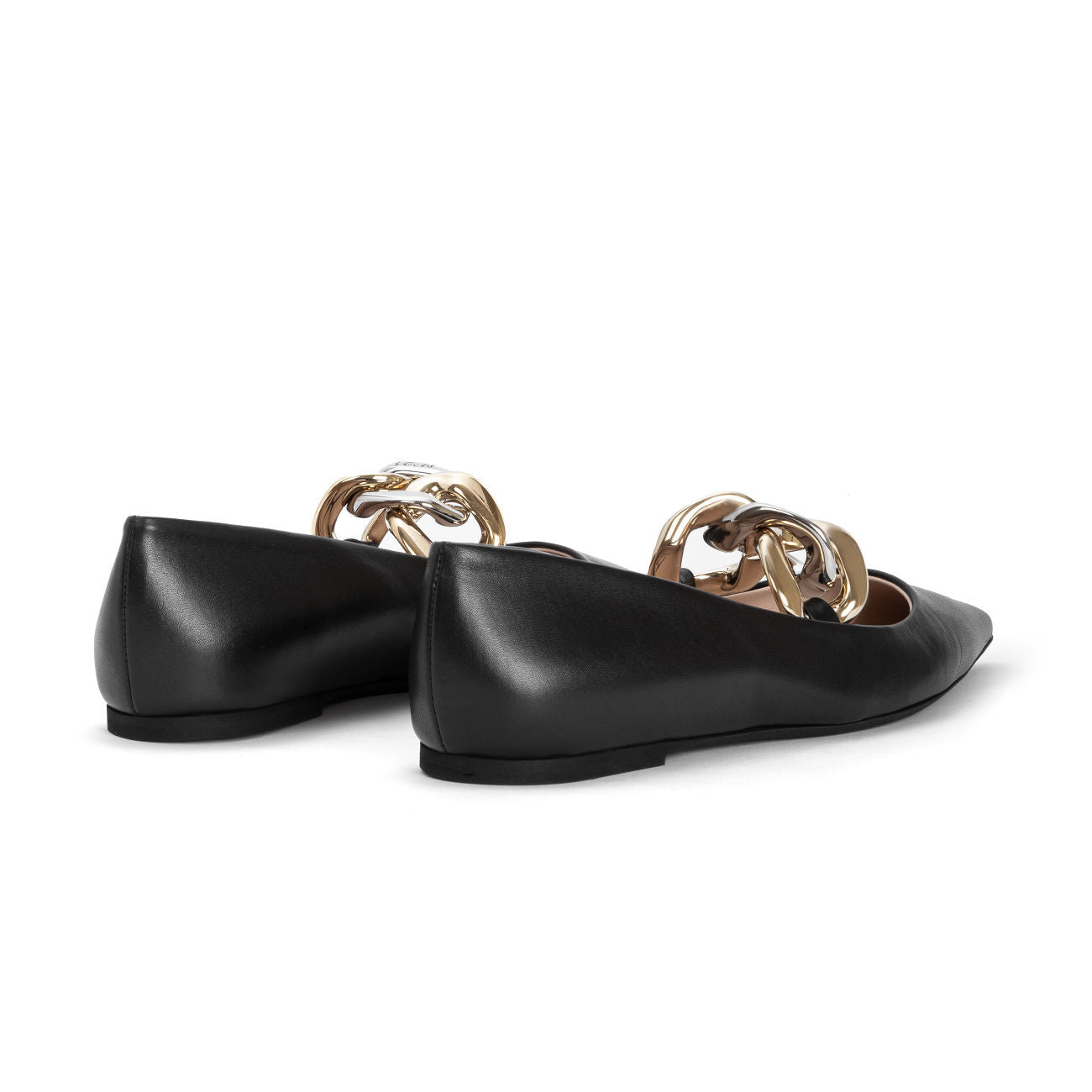 N°21 Ballerina Con Catena In Pelle Donna Nero N21/22ECPXNV13074 X001BLACK 