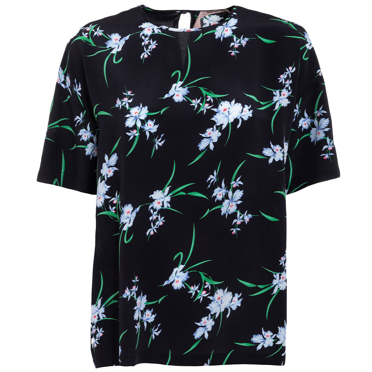 N°21 Blusa Fiorata In Seta N21/G131/5517 S9Y1NERO 
