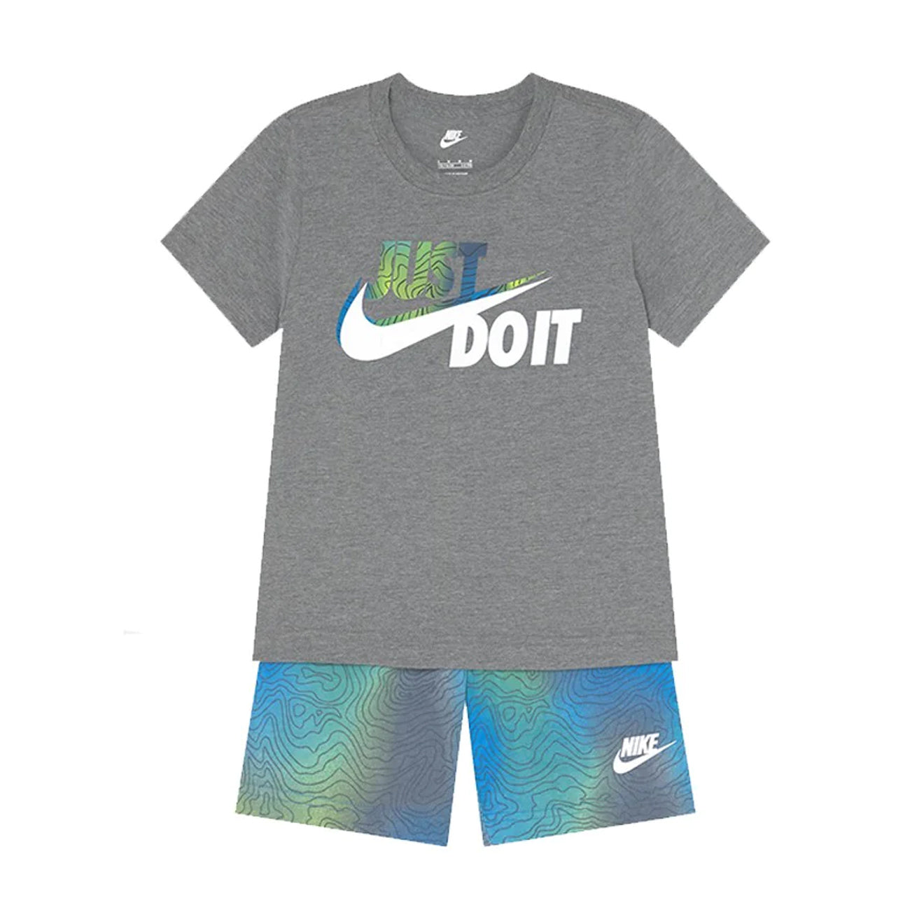 NIKE Set 2 Pz Bimbo T-Shirt Nsw Elevate + Short Nike NK/86J506 BE1PHOTOBLUE 