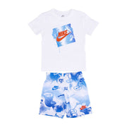 NIKE Set Daze T-Shirt + Short Bimbo Bianco NK/86J542 001WHITE 