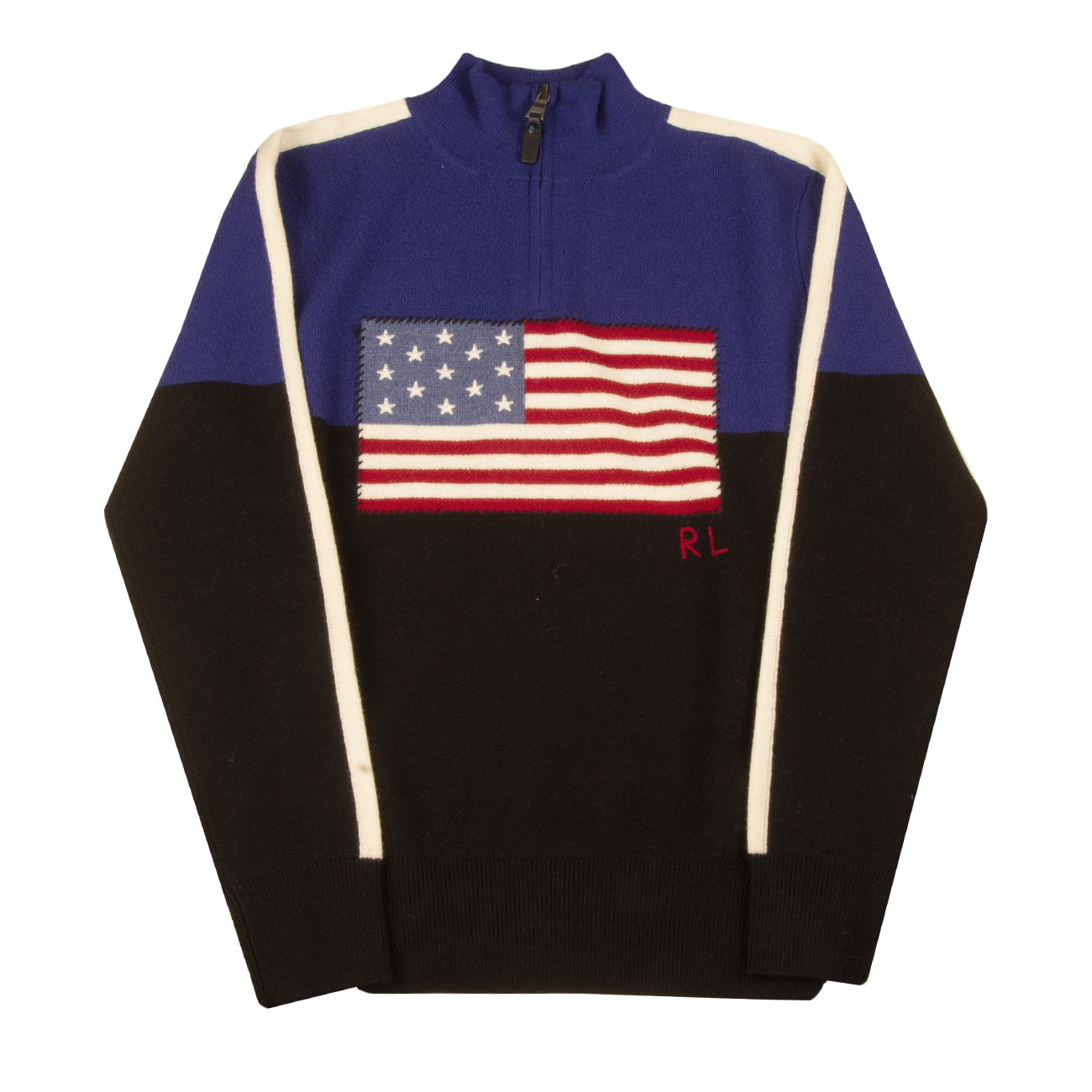 POLO RALPH LAUREN Lupetto In Lana Bimbo Black Royal 323670022 001 BLACK/ROYAL 
