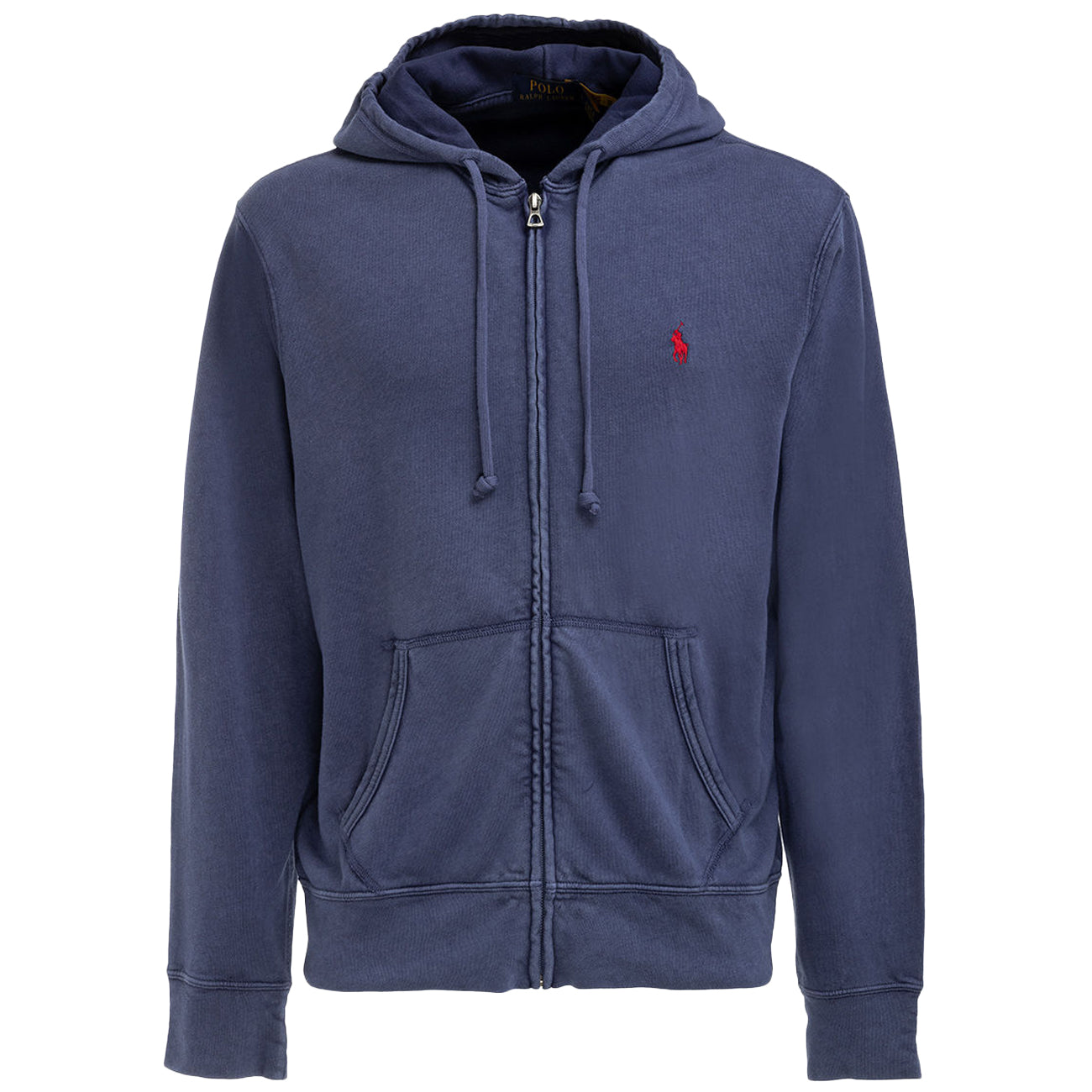 POLO RALPH LAUREN Felpa In Cotone Garzato Con Cappuccio Uomo Light Navy 710706348 008 LIGHT NAVY 