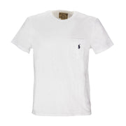 POLO RALPH LAUREN T-Shirt Delave' Custom Slim Con Taschino Uomo White 710795137 001 WHITE 
