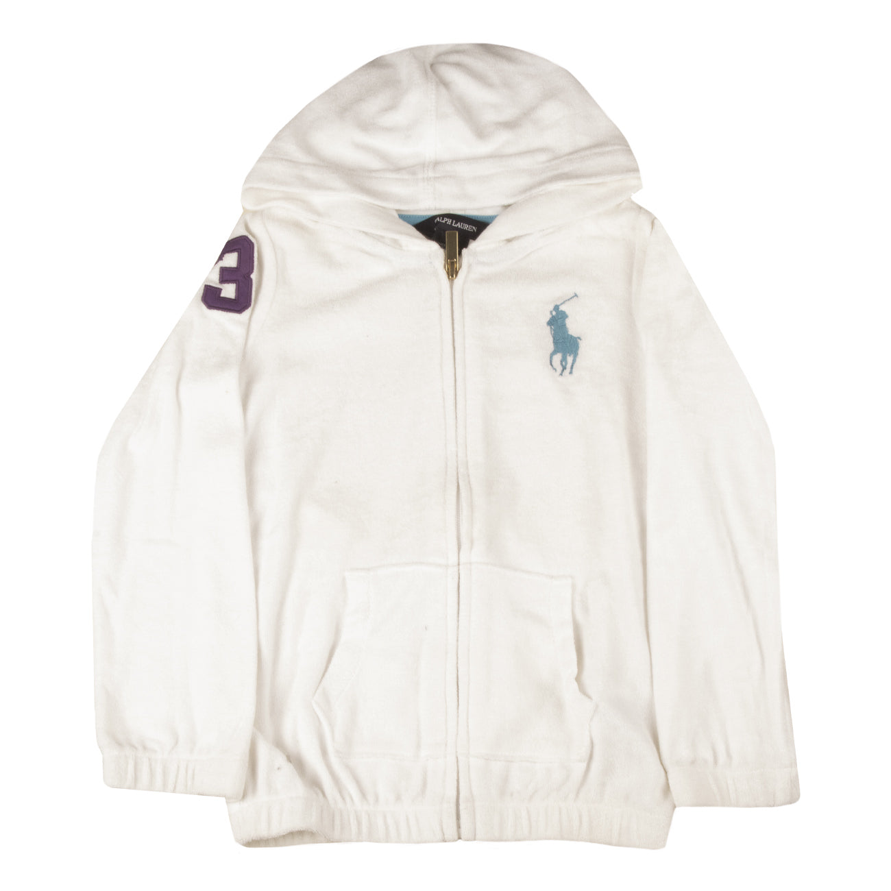 POLO RALPH LAUREN Felpa Spugna Big Pony Bimba Bianco H10KTL08-B8244 A1000 WHITE 